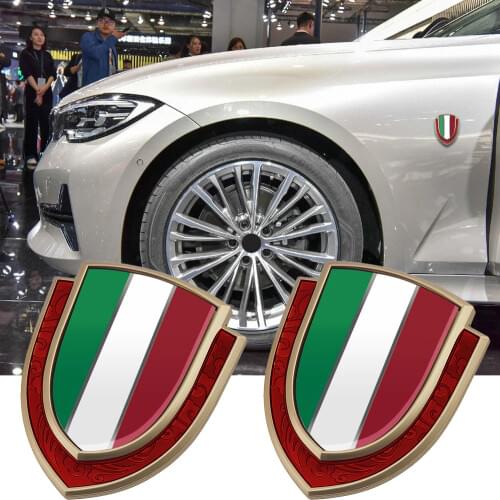 Italy Flag Shield Emblem Sticker For Fiat Ferrari Maserati Alfa Romeo Stilo Ducato Bravo 124 125 Fender Trunk Logo Car Styling
