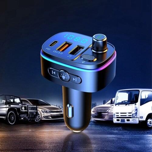 FM Transmitter Bluetooth 5.0 Car MP3 Player Wireless Handsfree Car Kit with PD Type-C QC3.0 Quick Car Charger