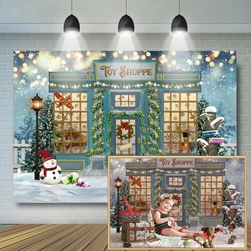 Christmas Backdrop Snowflake Christmas tree Wreath Wood Baby Children Photography Background Glitter Party Lamp Decor Banner