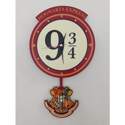Goodtime Hogwarts Express II Decorative Swinging Pendulum Wall Clock MDF Wooden Home Needles Design Free Shipping