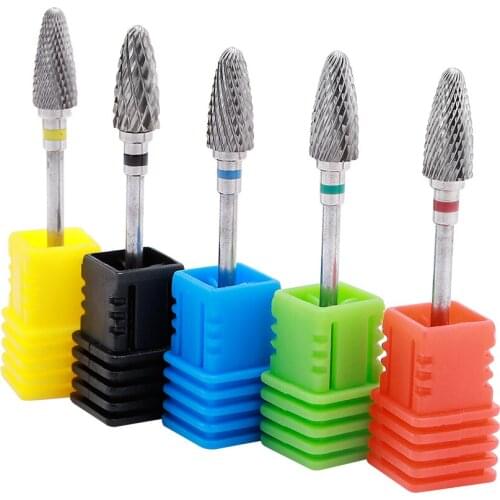 Tungsten Steel Carbide Nail Drill Bit 2.35mm Electric Nail Drill Machine Bit For Manicure Removing All Nail Glue Milling Cutters