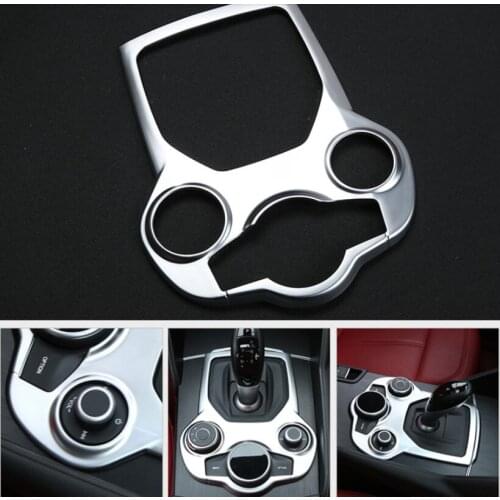 For Alfa Romeo Giulia Stelvio 2017 ABS Matte Chrome Interior Center Console Gear Shift Panel Cover Trim Auto Accessory