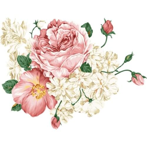 Luxury Peony Flowers Wall Stickers Art Home Decor PVC Removable Vinyl Wall Decals for Kids Living Room Decorations