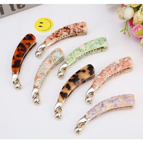 New Fashion Acetate Leopard Hairpin Ponytail Banana Hairpin Barrettes For Women Girls Hair Accessories Headwear