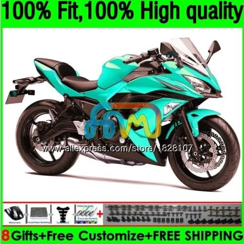 OEM Injection For KAWASAKI Bodys 650R ER6 F ER 6F 17 157BS.35 650R-ER6F ER-6F ER6F 17 18 19 2017 2018 2019 Fairings Glossy cyan