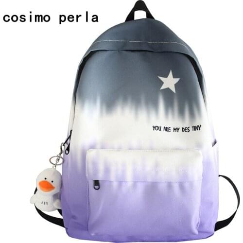 Personality Gradient Design Couple Canvas Backpacks for Teenage Boys Girls Large Travel Shoulder Bag School Notebook rucksack