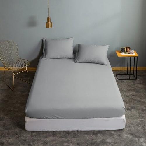 Solid Color Home Fitted Sheet 150 for Double Single Bed Sheets Corners Cover Couple Adult 160x200 180x200 Bedsheet Modern