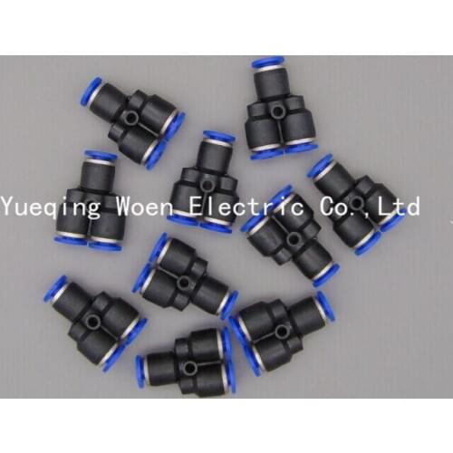 PY8 Pneumatic 8MM Tube Push in Connector Y Union , PY-8 One Touch Air Quick Fitting PY5/16