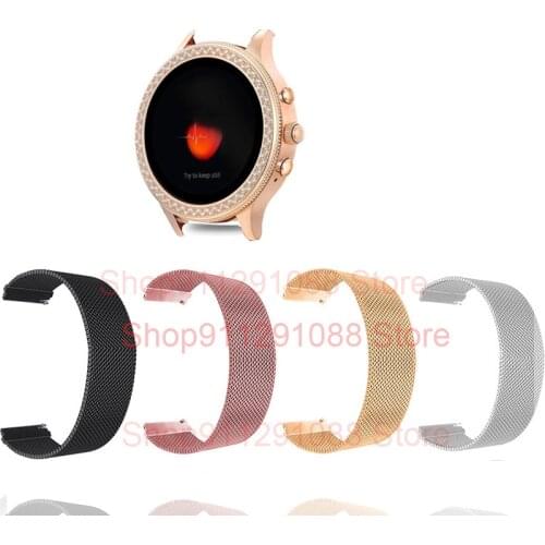 18MM Magnetic Loop Strap For Fossil Gen 4 Q Venture HR/Gen 3 4 Q Venture Smart Watch Metal Band For Ticwatch C2 Rose Gold Correa