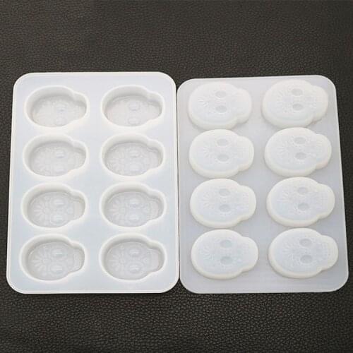 Crafts Crystal Epoxy Mould Skull Shape DIY High Mirror Handmade Pendant Silicone Moulds Resin Mold Decoration 62KE