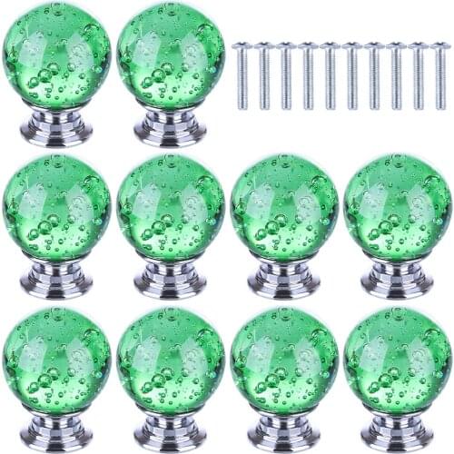 10Pcs Crystal Bubble Ball Handle Creative Doorknob For Cabinet Drawer Wardrobe Door Home Furniture Hardware Accessories