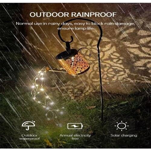 Garden Lights LED Solar Light Creative Watering Can Sprinkles DIY Starry Sky Art Lamps Gardening Decoration Outdoor Lighting