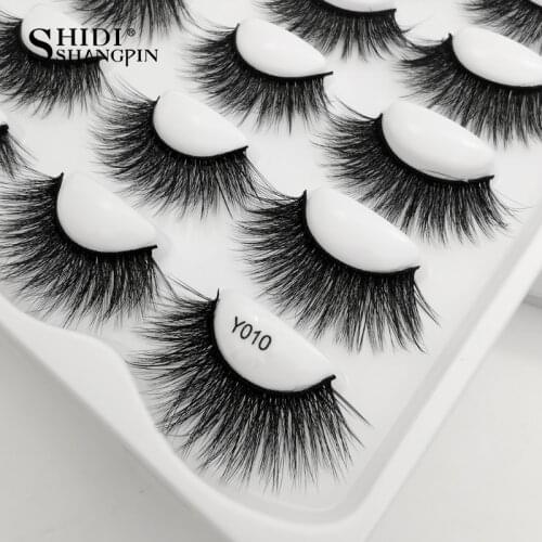 SHIDISHANGPIN 10 pairs False Eyelashes 3D Mink Eyelashes Makeup Mink Lashes Dramatic Volume Eyelashes Extension Fake Lash