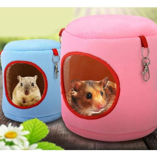 Warm Hamster Cages House Hamsters Hammock Cotton Cylindrical Hanging Nest Bed for Small Pets Squirrel Guinea Pigs Hedgehog