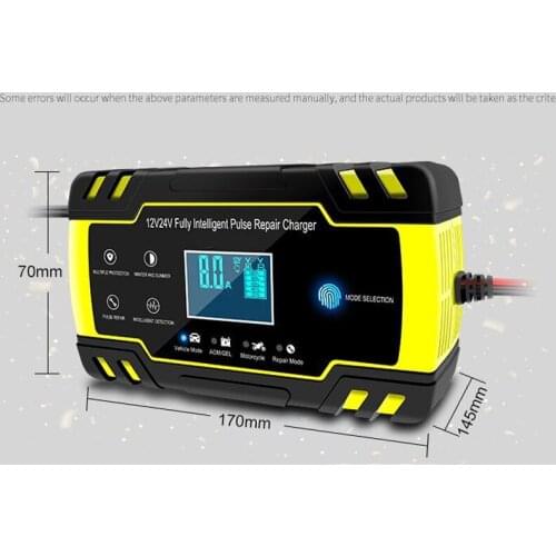 Maintainer Smart Float Charger Repairment Automatic Smart Car Battery Charger Pulse Repair Starter 12V/24V AGM/GEL Units