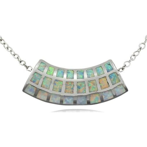 Gorgeous White Fire Opal Fashion Jewelry Silver Plated Pendant for Women OP346