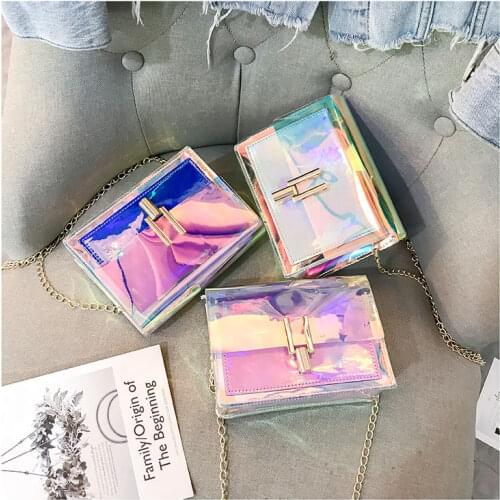 Women Shoulder Bag Fashion Laser Transparent Crossbody Bags Messenger Shoulder Beach Bag 2019 New Design Shoulder Bags