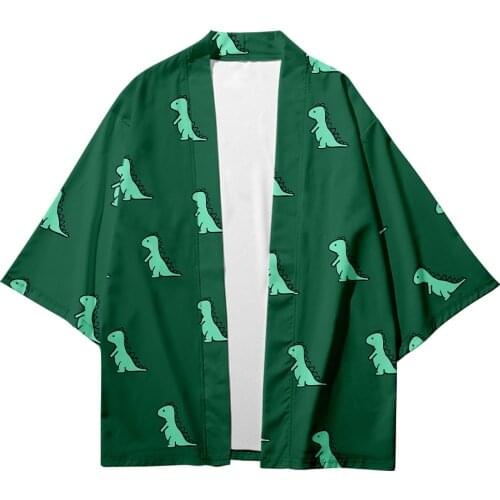 Plus Size Cartoon Dragon Fashion Beach Japanese Kimono Kimetsu No Yaiba Robe Cardigan Men Shirts Yukata Haori Womens Clothing