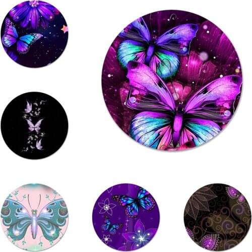 Butterfly Flower Mandala Icons Pins Badge Decoration Brooches Metal Badges For Backpack Decoration