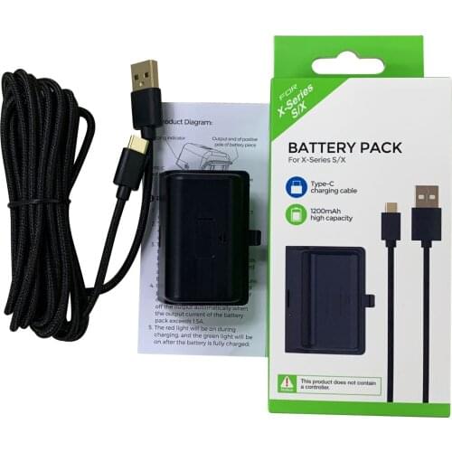 12000mAh Charger Kit Rechargeable Battery Pack For Xbox Series S X Controller Play Battery Pack Charger with LED Reminder