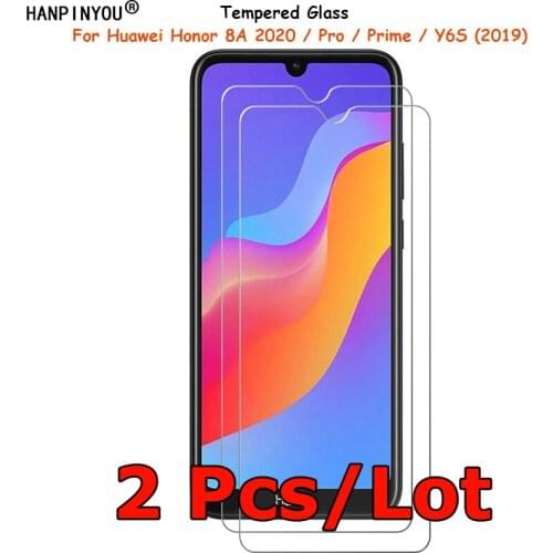 2 Pcs/Lot For Huawei Honor 8A 2020 Y6 / Pro / Prime Tempered Glass Screen Protector Ultra Thin Protective Film Toughened Guard