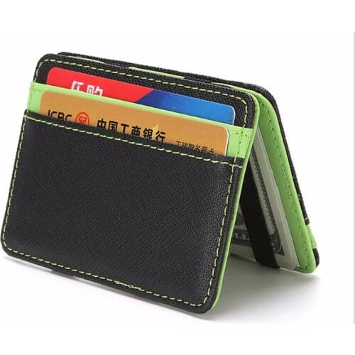 200pcs/lot 2019 Hot Unisex Magic Wallet Money Clips Women Men Wallet Purse Carteira Slim Leather Wallet ID Credit Card Cases
