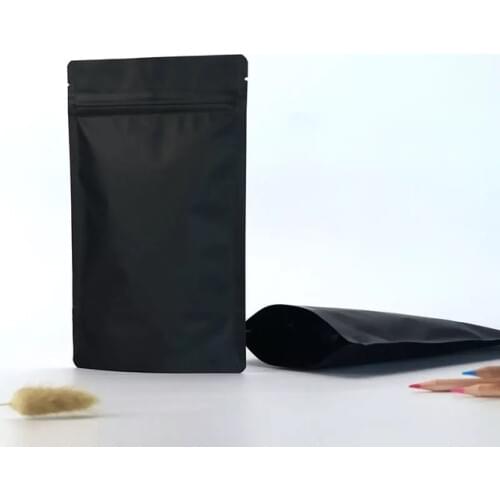 500 Pcs Matte Black Stand Up Aluminum Foil Zipper Zip Lock Bag Package Pouch Packaging Doypack Mylar Storage Ziplock Food Bags