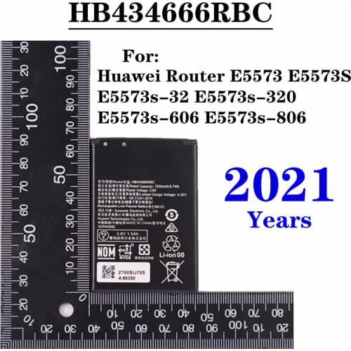 2021 HB434666RBC Battery For Huawei E5573s-806 E5573s-606 E5573s-320 E5573s-32 E5573 E5573S Router Battery 1500mAh High Quality
