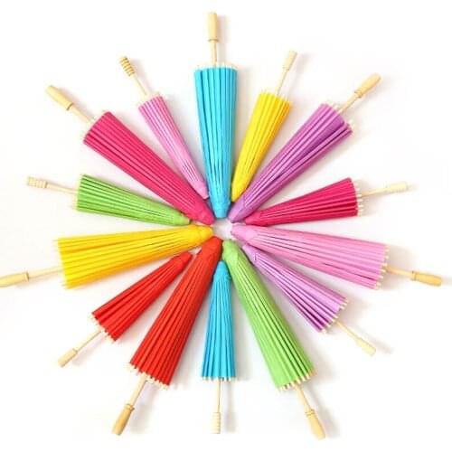 80cm Paper Umbrella Paper Parasol Photography Prop Wedding Party Decorations Accessories Kids DIY Handmade Painting Supplies