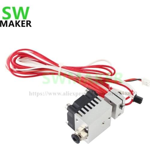 All-metal V6 HotEnd Thermal head nozzle print head Chimera extruder with NTC100K Thermistor for 1.75/3mm 3D printer