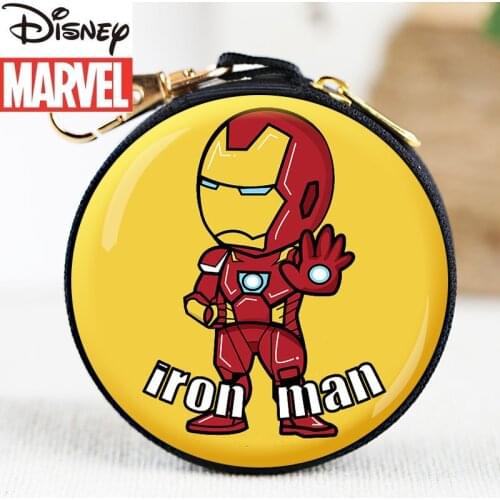 Disney Marvel Iron Man Coin Purse Captain America Headphone Cable Data Cable Storage Bag Very Durable Cartoon Image Small Wallet