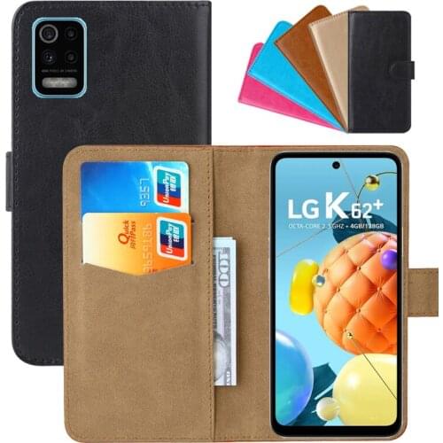 Luxury Wallet Case For LG K62 PLUS PU Leather Retro Flip Cover Magnetic Fashion Cases Strap