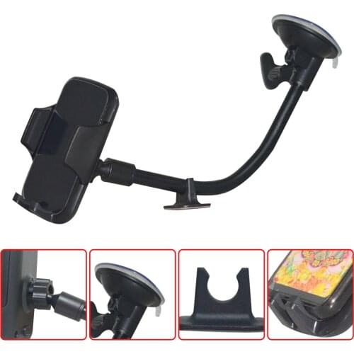 360° Car RV Camper Track Trailer Windscreen Dashboard Smartphone Holder Mount Flexible Black For GPS Mobile Phone