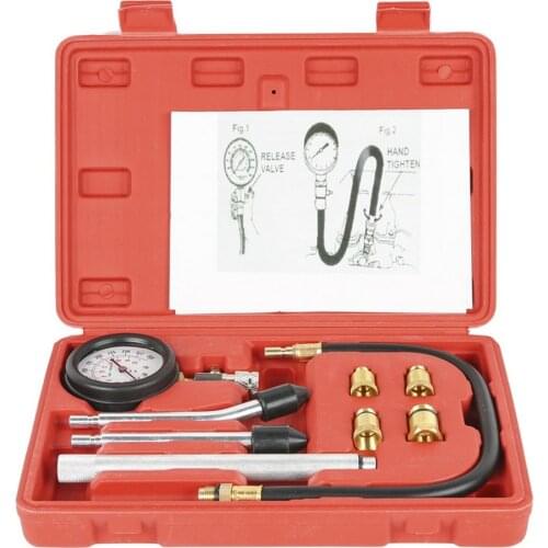 G324 G26 Car Pressure Gauge Gasoline Engine Compression Tester Auto Motorcycle Petrol Cylinder Pressure Leakage Diagnostic Tool