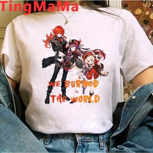 Genshin Impact Keqing t-shirt summer top male plus size kawaii graphic tees ulzzang tshirt t shirt plus size