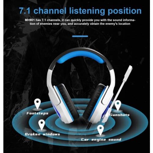 SADES A60 Game Headset 7.1 Surround Sound Pro Gaming Headset Gamer Vibration Function Headphones Earphones with Mic for PC Game