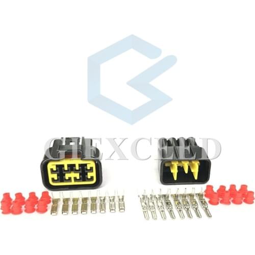 2 Sets 8 Pin Female Male Waterproof Wire Harness Connector Socket With Pins And Seals FW-C-8M-B FW-C-8F-B
