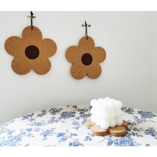 Korea Ins Mats Pads Hang Flowers Corkwood Thermal Insulation Cork Bowl Mat Home Decor Eco-Friendly Large Small Coaster Placemat
