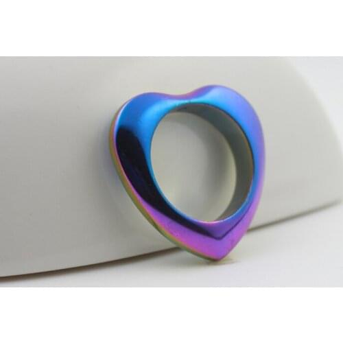 Hot sale fashion rainbow hematite heart shape pendant diy accessories HP1086