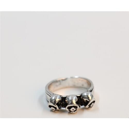 Fashion punk style rings The three skulls of style restoring ancient ways rings for women