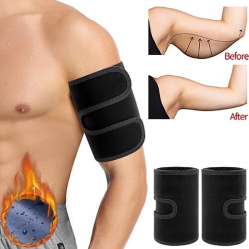 Mens Arm Trimmer Sweat Arm Bands Pair Sauna Arm Trainer Toner Slimming Belt Workout Body Shaper Compression Sleeves Shapewear