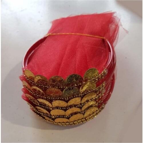 Gold Sequin Henna Night Veil Bridesmaid Crown 10 pcs wedding marriage henna night accessory elegant red color women bride groom