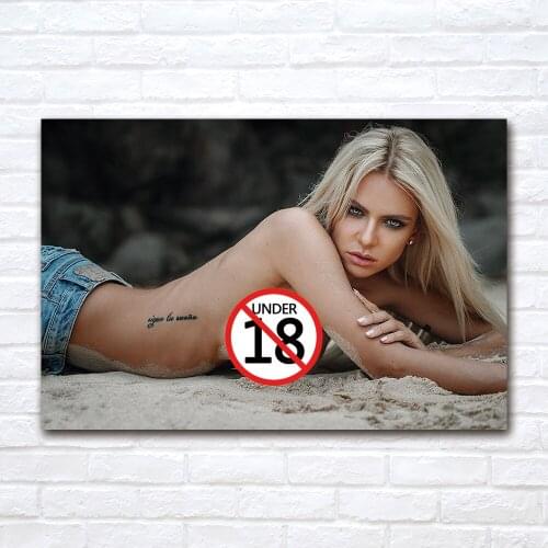Blonde Beauty on the Beach Poster Print for Home Decor Wall Art Picture For Living Room Decor Canvas Painting