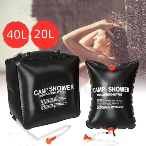 20L Portable Camping Shower Bag Sun Heated Outdoor Shower Kit With Switchable Hose Cabin Hiking Solar Bathing Hot Water Showers