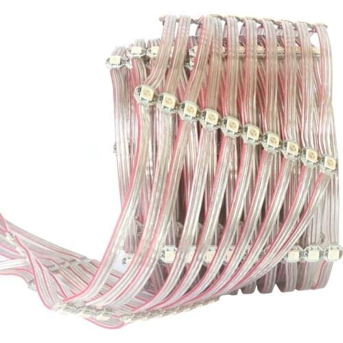 DC5V Pre-soldered WS2812B Pixels 5050 RGB LED Module WS2812 Heatsink Board Nodes Addressable Individually String 10cm Wire