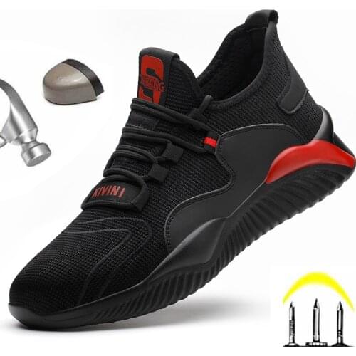 Industrial Men Work Shoes Steel Toe Safety Working Men Ankle Boots Anti-Smashing Causal Sport Sneaker Lightweight Freeshipping