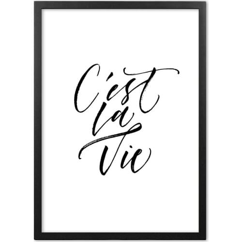 Nordic Quotes "C'est la vie" Wall Art Print paper Painting Nordic Posters And Prints Wall Pictures For Living Room Decor