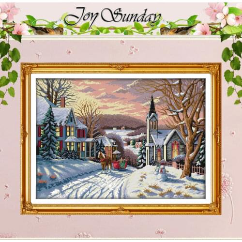 Snowscape (6) Patterns Counted Cross Stitch 11CT 14CT Cross Stitch Set Wholesale Scenery Cross-stitch Kits Embroidery Needlework