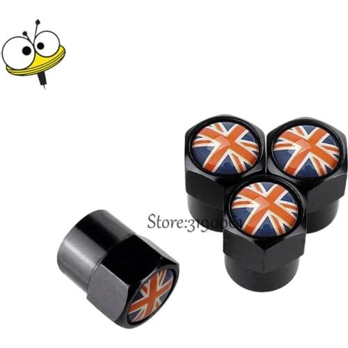 Car Styling Rim Sticker Tire Valve Stem Caps For British Flag For Mercedes-BENZ Bentley Jaguar Lexus Peugeot Suzuki Audi Ford