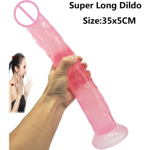 35*5cm Super Long Dildos Realistic Big Dildo with Suction Cup Soft Horse Dildo Anal Butt Plug Thick Penis Sex Toys for Women